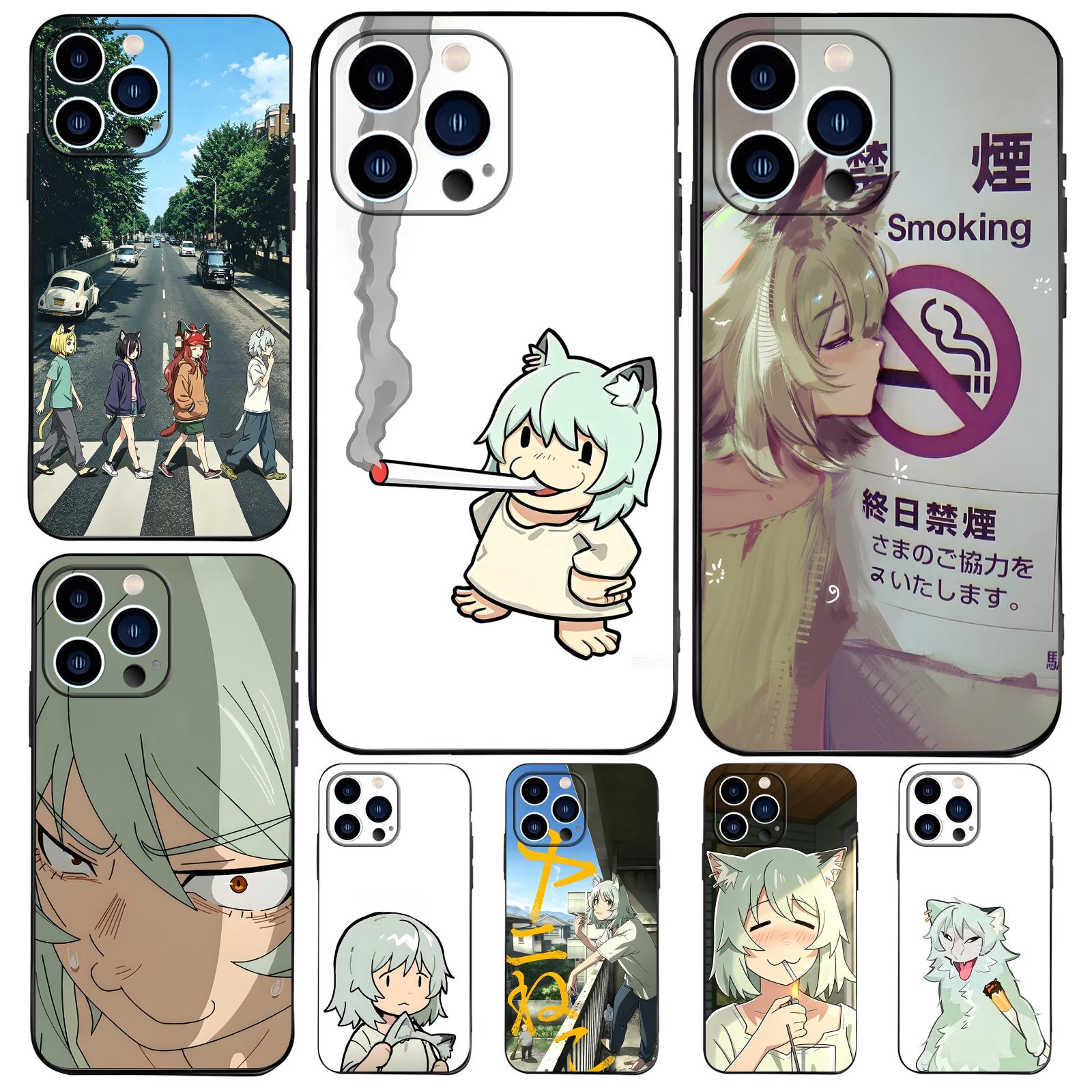 Phone Cases Drop Proof - Custodia Morbida Nera Anti-Caduta Chainsmoker Cat
